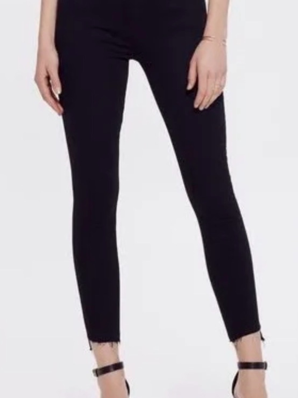 MOTHER Jet Black Skinny Ankle Jeans